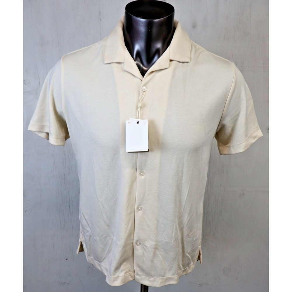 Porter & Ash Mens Size M Yellow Short‎ Sleeve Button Down Modal Blend NWT